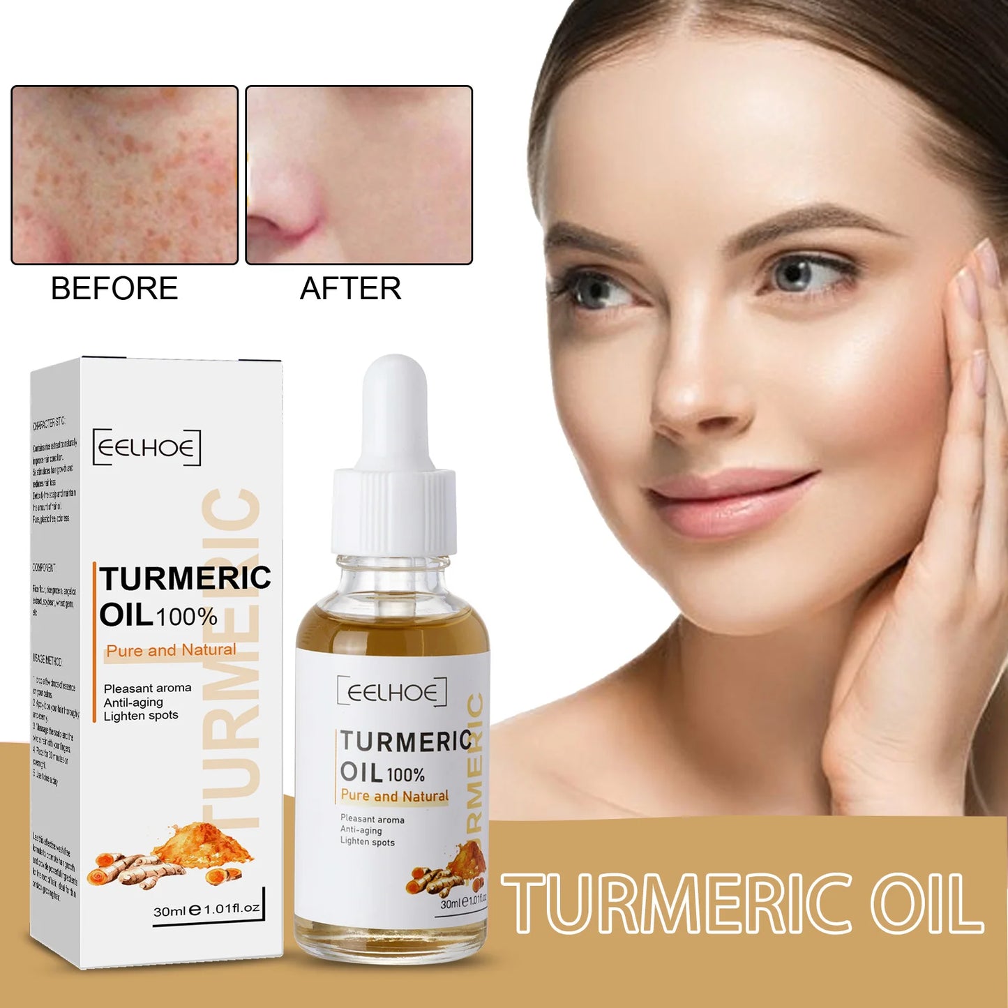Skin Repair Pigmentation Corrector Wrinkle Removal Natural Organic Dark Spot Corrector Serum  Fragrance Essential Turmeric Oil