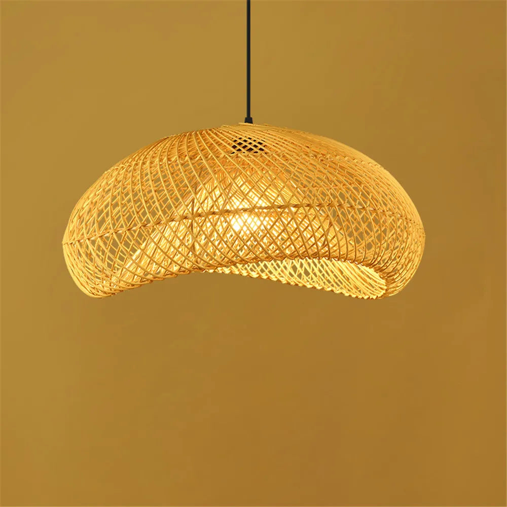 Modern Handmade Bamboo Rattan Hanging Lamp for Restaurant Kitchen Teahouse Farmhouse Home Decor Chandeliers & Pendant Lights