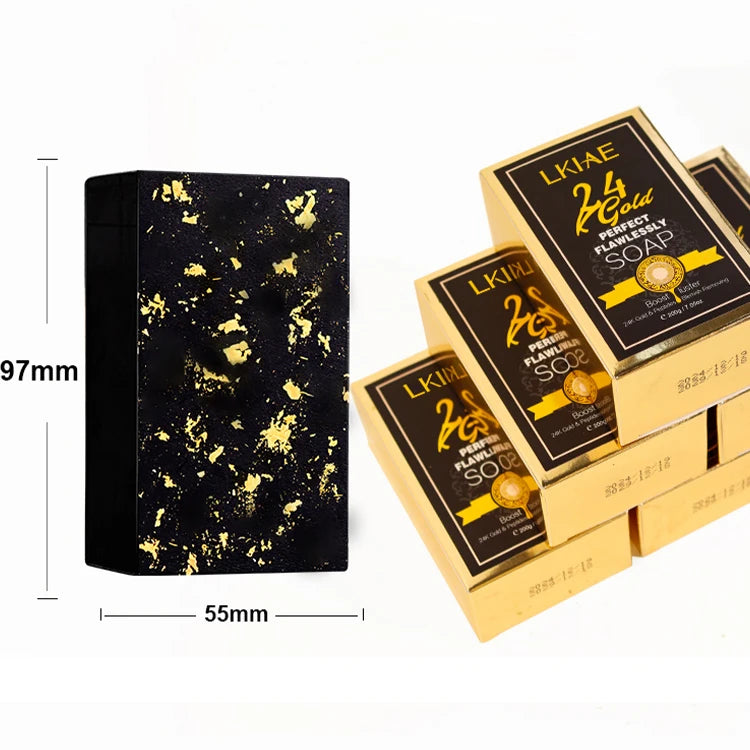 New Arrival Organic Bamboo Charcoal Vitamin C Brightening Handmade Soap Custom in Stock Oil Control 24k Gold Soap for Black Skin