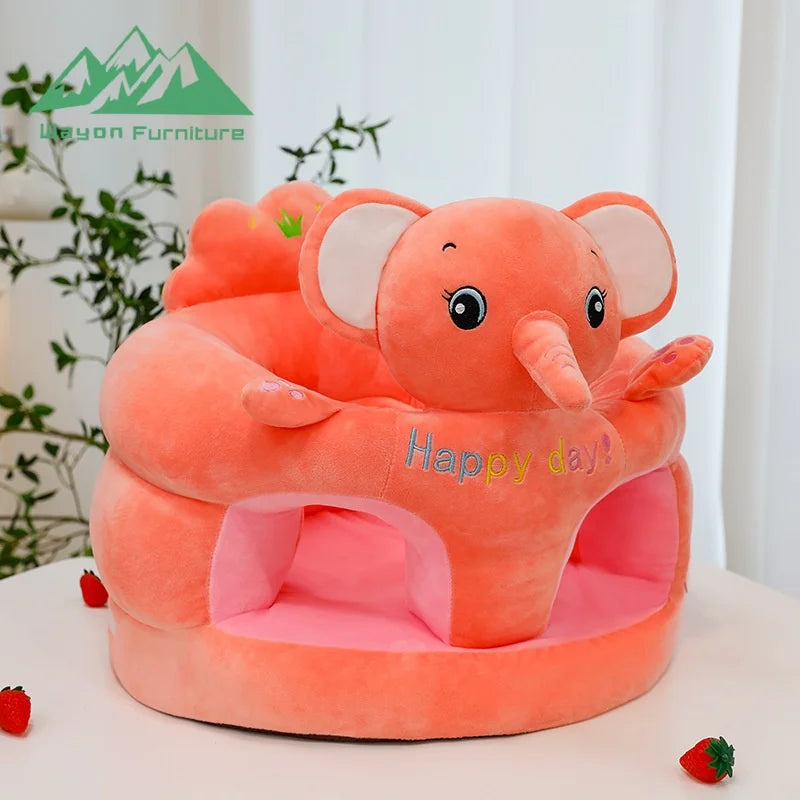 Modern Minimalist Baby Plush Sofa Seat, 10cm Thick Organic Cotton Pad & Hypoallergenic Foam for Stylish Nursery