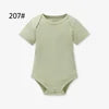 Wholesale Organic Cotton Short Sleeve Snap Button Lap Shoulder Baby Short Rompers Baby Bodysuit