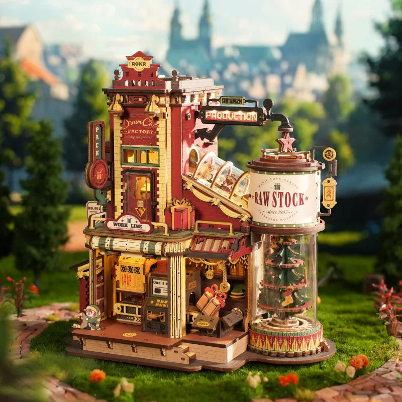 Ruo Ke Bamboo 3D Puzzle Music Box DIY Toy for Babies 14 Years Old Under 50 Pieces Girls' Educational Souvenir