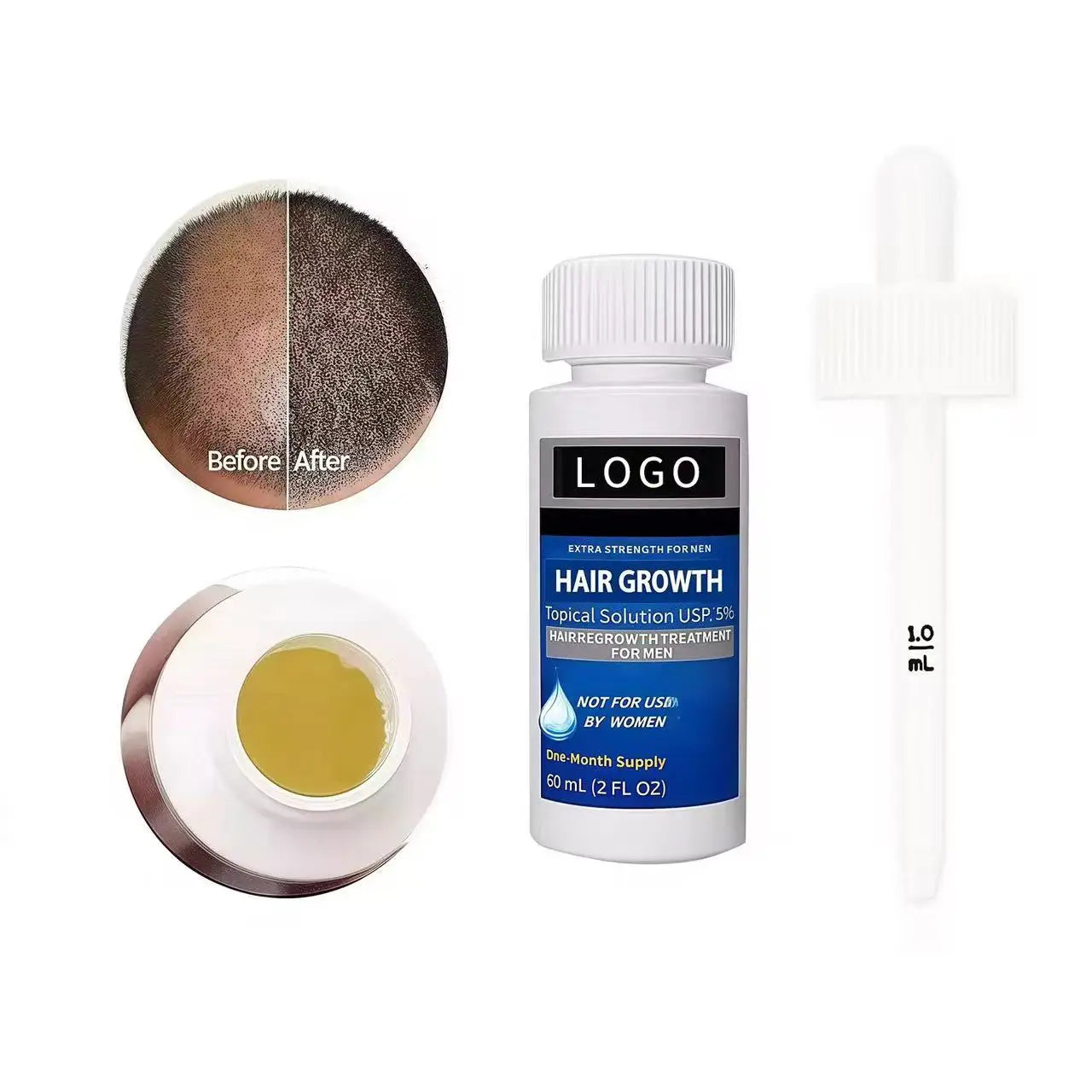 OEM 5% Biotin Nourishing Organic Hair Growth Serum & Booster Oil Kit for Normal Hair-Hair Regrowth & Dry/Damaged Hair Care