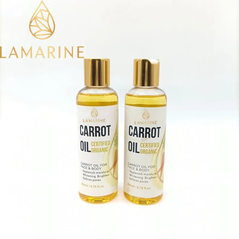 Private Label Natural Organic Vitamin A, Vitamin E Whitening Anti Aging Glow Carrot Seed Body Oil