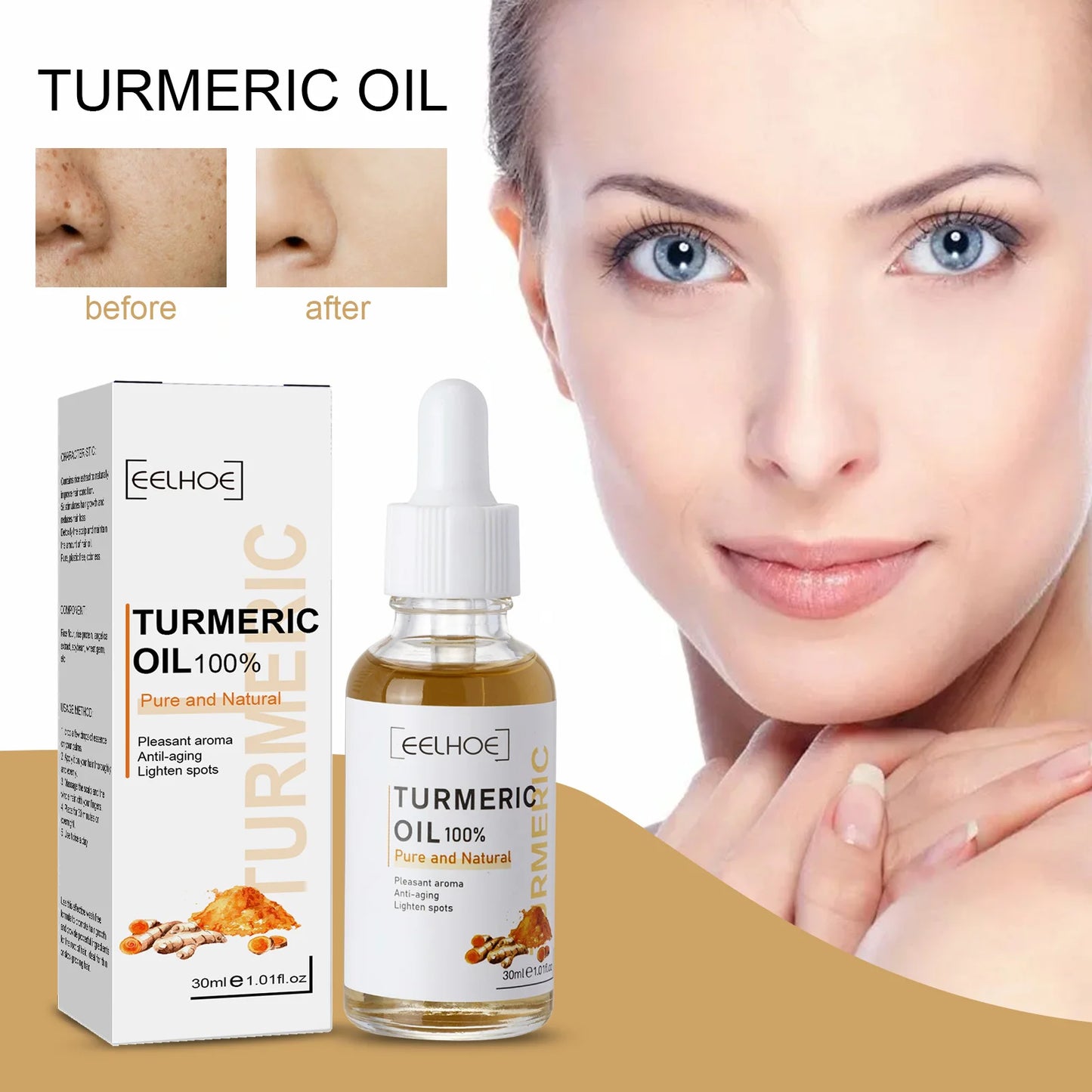 Skin Repair Pigmentation Corrector Wrinkle Removal Natural Organic Dark Spot Corrector Serum  Fragrance Essential Turmeric Oil