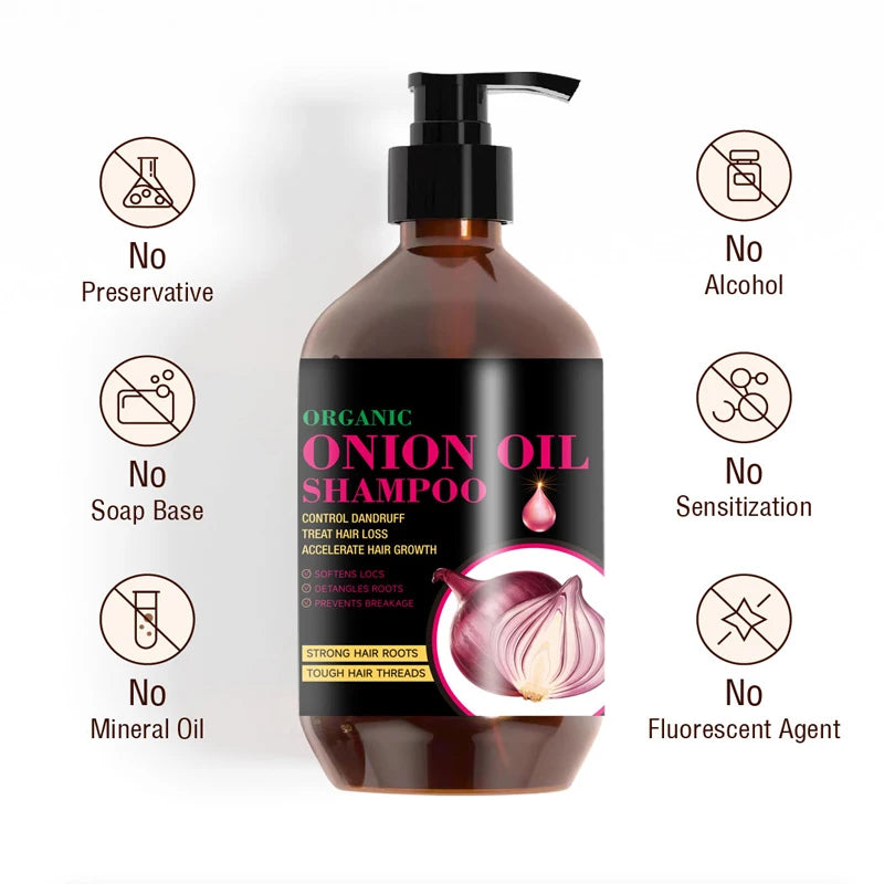OEM/ODM Private Label Organic Components Hair Loss Nourishing Repair Hair Growth Onion Shampoo and Conditioner Set
