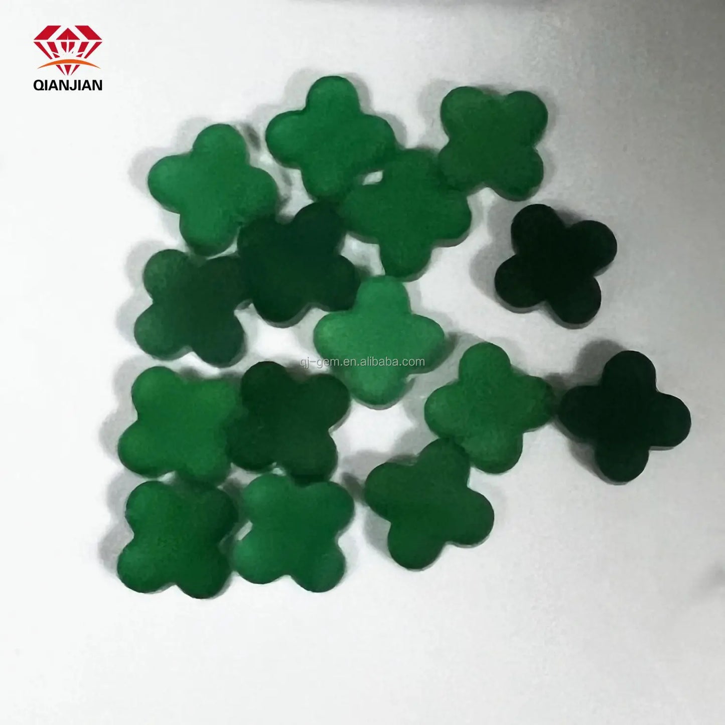 Qianjian Jewelry Best Price Natural Stones Black Blue Red Green Agate Four Leaf Clovers Gemstones for Making Jewelry