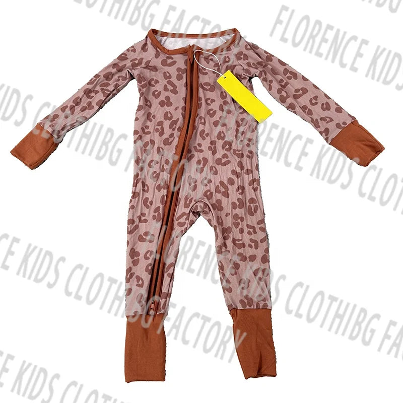 DH Custom Camo Bamboo Soft Fabric Infant Toddler Boy's Romper Fashionable Spring and Winter Zippy Footie for Boys