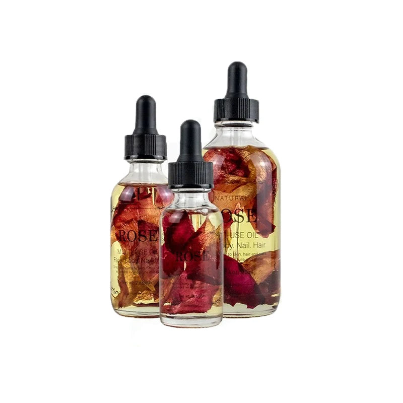 Private Label Natural Organic Multi-Use Oil Face, Body & Hair Blend Massage Oil With Flower