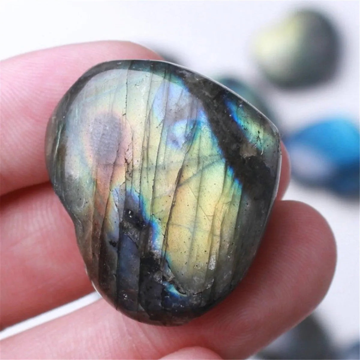 Madagascar Quartz Labradorite Natural Crystal Gemstones Rock Polished Heart Shape Pendants Stone