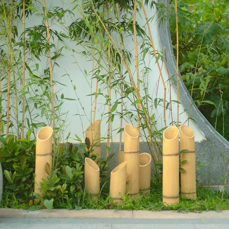 Creative LED Bamboo Garden Lamp Adjustable Color Temp 2700-6500K 30 Beam Angle Resin Shade AC IP54 Outdoor Landscape Lighting