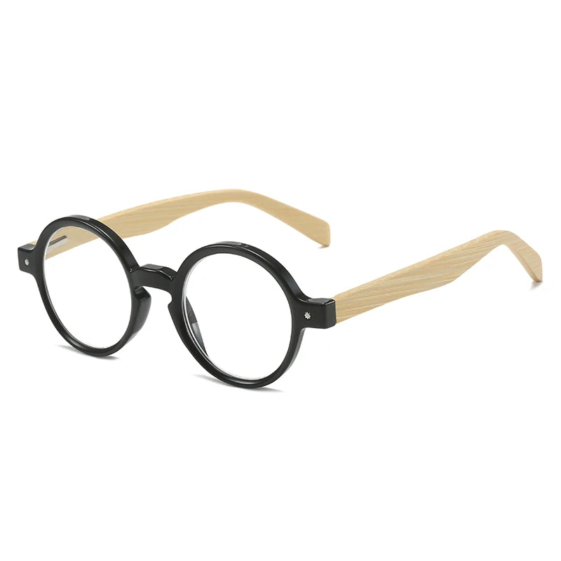 HS3340 PC Frame Corrective Eyeglasses for Women Blue Bamboo Temples Flexible Reading Glasses Presbyopia Supplier Wholesale