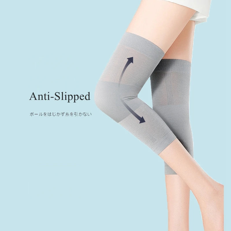 Wholesale  Bamboo Fiber Knee Sleeves Breathable Anti Bacterial Summer Microfiber Thin Knee Pads Women
