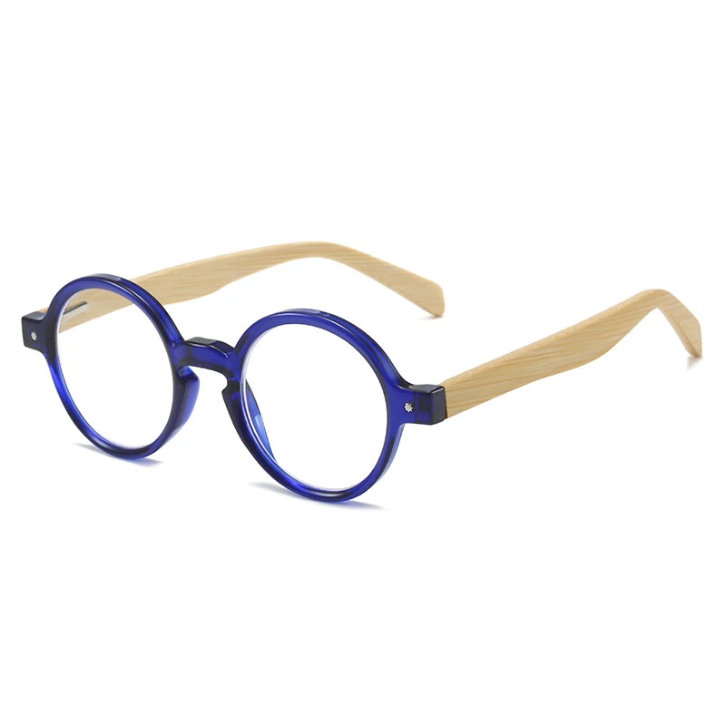 HS3340 PC Frame Corrective Eyeglasses for Women Blue Bamboo Temples Flexible Reading Glasses Presbyopia Supplier Wholesale