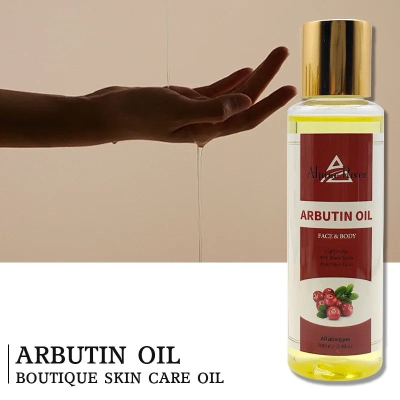 Alpine River Body Care Products 100% Organic Olive Oil Body Whitening Moisturizing Anti-Dark Spot Arbutin Massage Oil