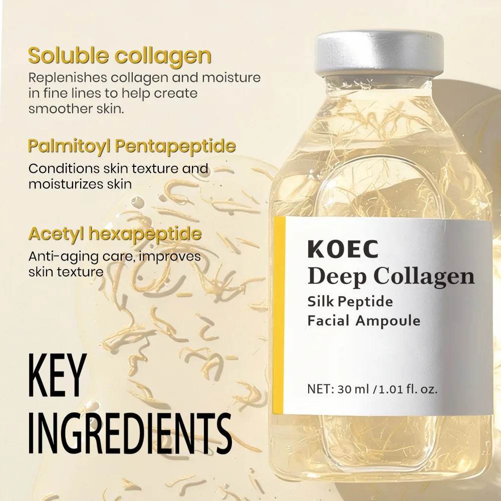 Collagen Peptide Microneedling Serum Liquid Face Moisturizer 30g Organic Hyaluronic Acid Home Use Anti-Aging Pore