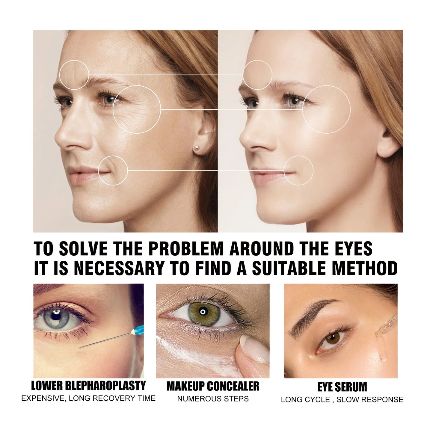 Anti-Aging Eye Firming Cream for Instant Lifting Hydrolyzed Collagen Organic for Moisturizing Dark Circles Wrinkle Reduction OEM