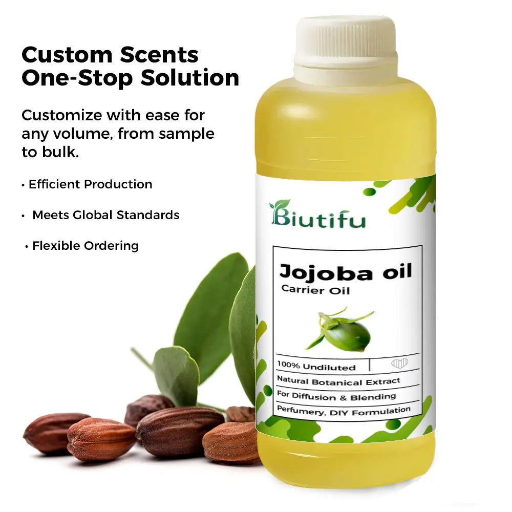 100% Pure Organic Jojoba Essential Oil Cold Pressed Seed Origin High Quality Factory Direct Wholesale Bulk Hot Sale