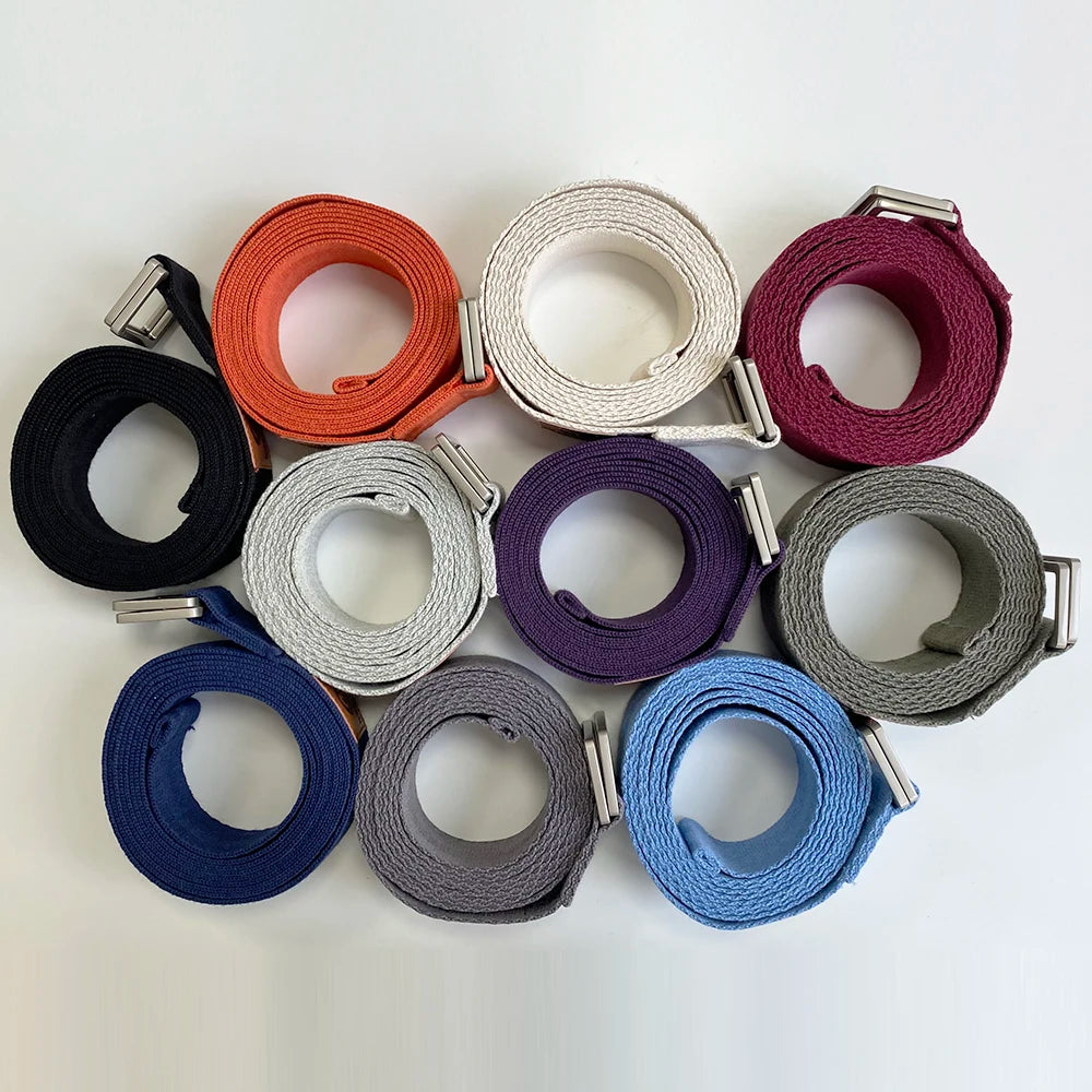100% Organic Cotton Yoga Strap 8ft Length Belt Custom logo Iyogasports extra Length Soft Biodegradable Material Yoga Belt