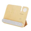 15W Wood/Bamboo Wireless Charger Mobile Stand 3-in-1 Electric PD Charging Station with 5V/1A for IWatch & for