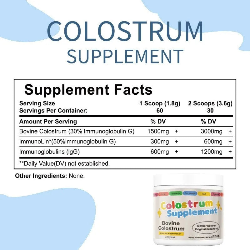Hot Sale OEM Private Label Colostrum Supplement Bovine Colostrum Powder Immune Organic Colostrum Powder