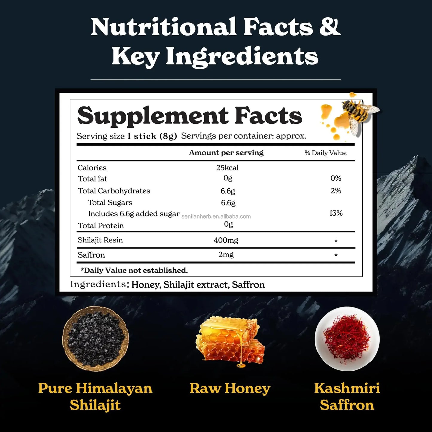 OEM Private Label Pure Himalayan Shilajit Gold Resin Himalayan Shilajit Honey Sticks Organic Boost Energy Immune