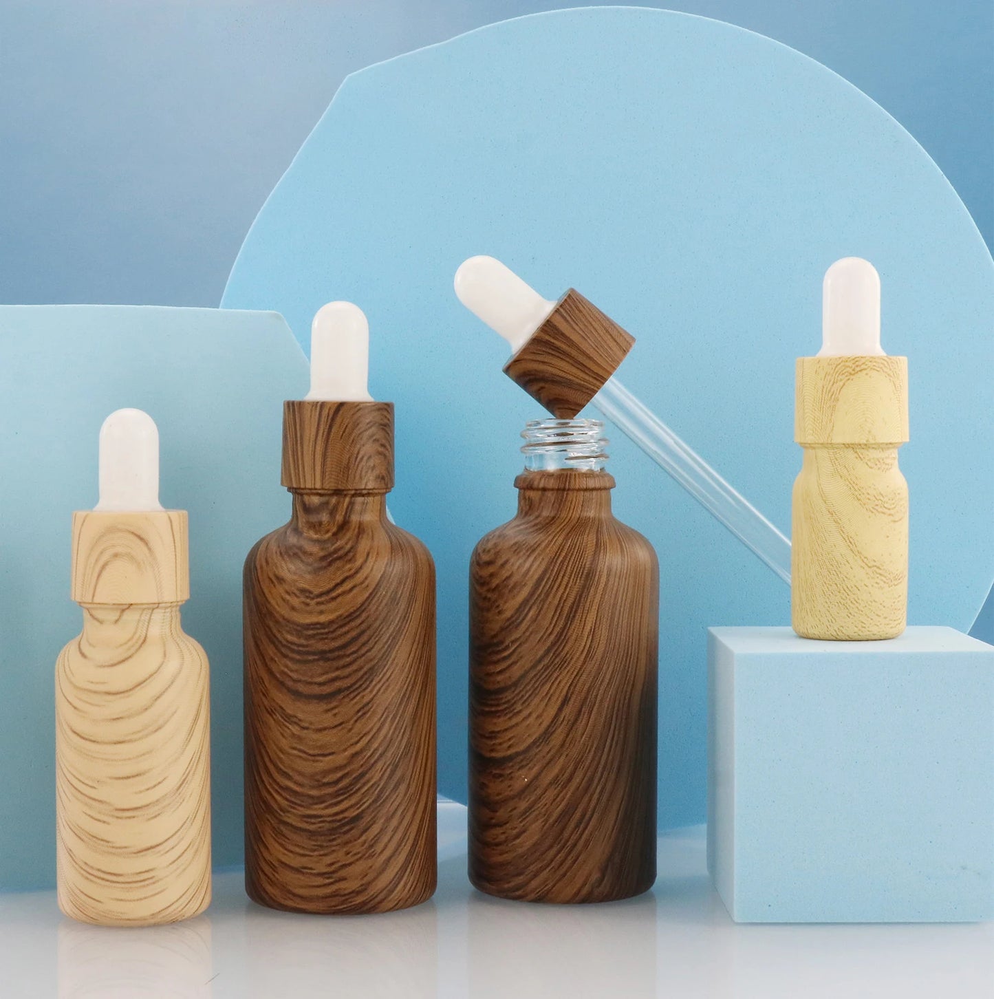 10ml 15ml 20ml 30ml 50ml 100ml Bamboo Wood Serum Dropper Bottle Essential Oil Separately Bottled Packaged in Carton
