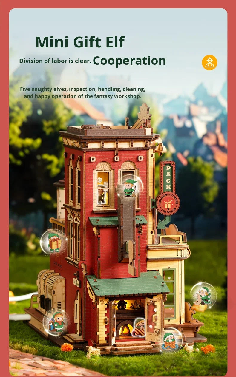 Ruo Ke Bamboo 3D Puzzle Music Box DIY Toy for Babies 14 Years Old Under 50 Pieces Girls' Educational Souvenir