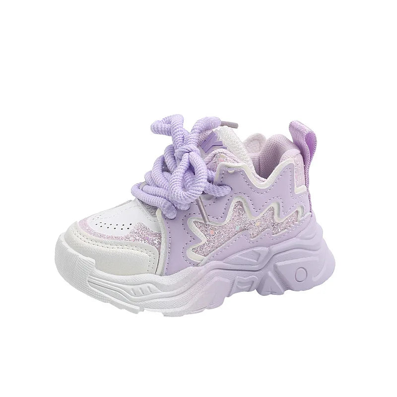 Children's Winter Sports Shoes New Fashionable Little Girl Leather Casual Sneaker for Kids Baby Girls