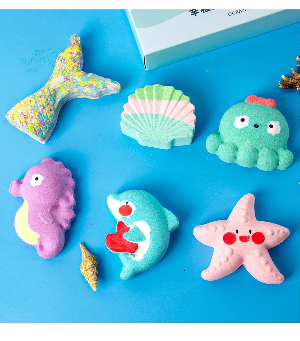 Surprise Children Kid Gift Organic Dog Duck Doll Toy Inside Bathbombs Shower Bombs Set With Wssential Oils