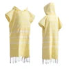 High Quality Organic Cotton Poncho Towel Adults Children Windproof Thickened Hooded Design Factory Wholesale Home Sports Striped