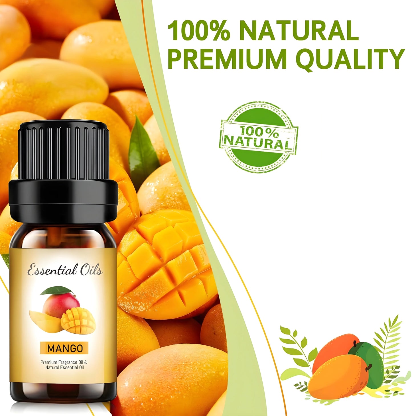 Wholesale Haichuan 30ml Natural Organic Steam Distilled Sweet Floral-scented Mango Seed Oil Lemon Essential Oil for All Skin