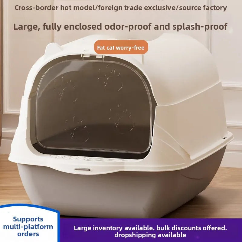 Cat Litter Box Model C01 Bulk Fully Enclosed Anti-Splash Extra-Large UV Sterilization Pet Supplies Manufacturer