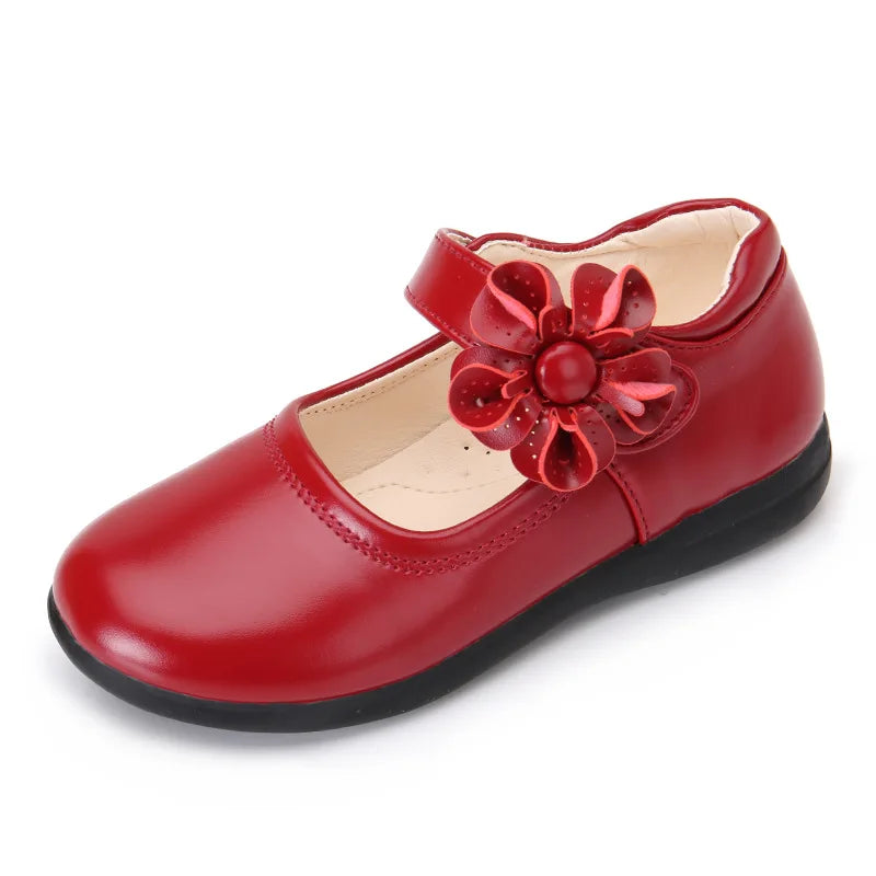 2024 Spring Autumn Girls' Leather Dress Shoes New Baby Princess Table Performance Shoes Style Children's Leather Shoes