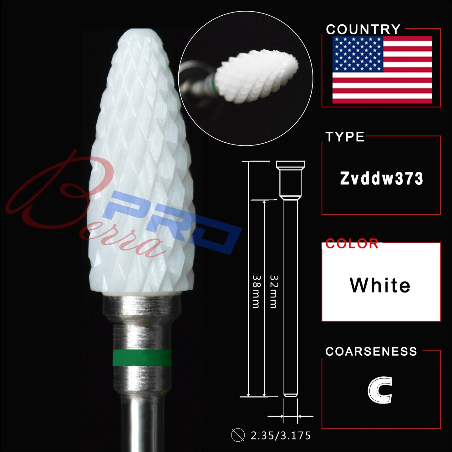 ECO Economy Ceramic Nail Drill Bit  Rotary Burr Milling Cutter Flame Bullet Bits For Manicure Pedicure Tools Accessories
