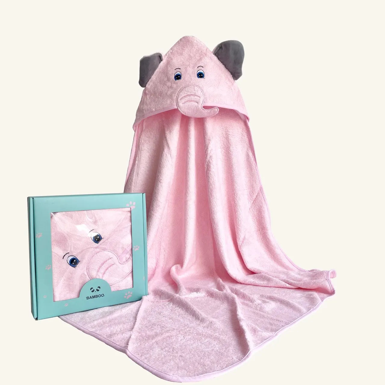 High Quality Organic Bamboo Hooded Baby Towel Animal Print 90x90 cm Super Soft Comfortable Antimicrobial Bathroom Bedroom
