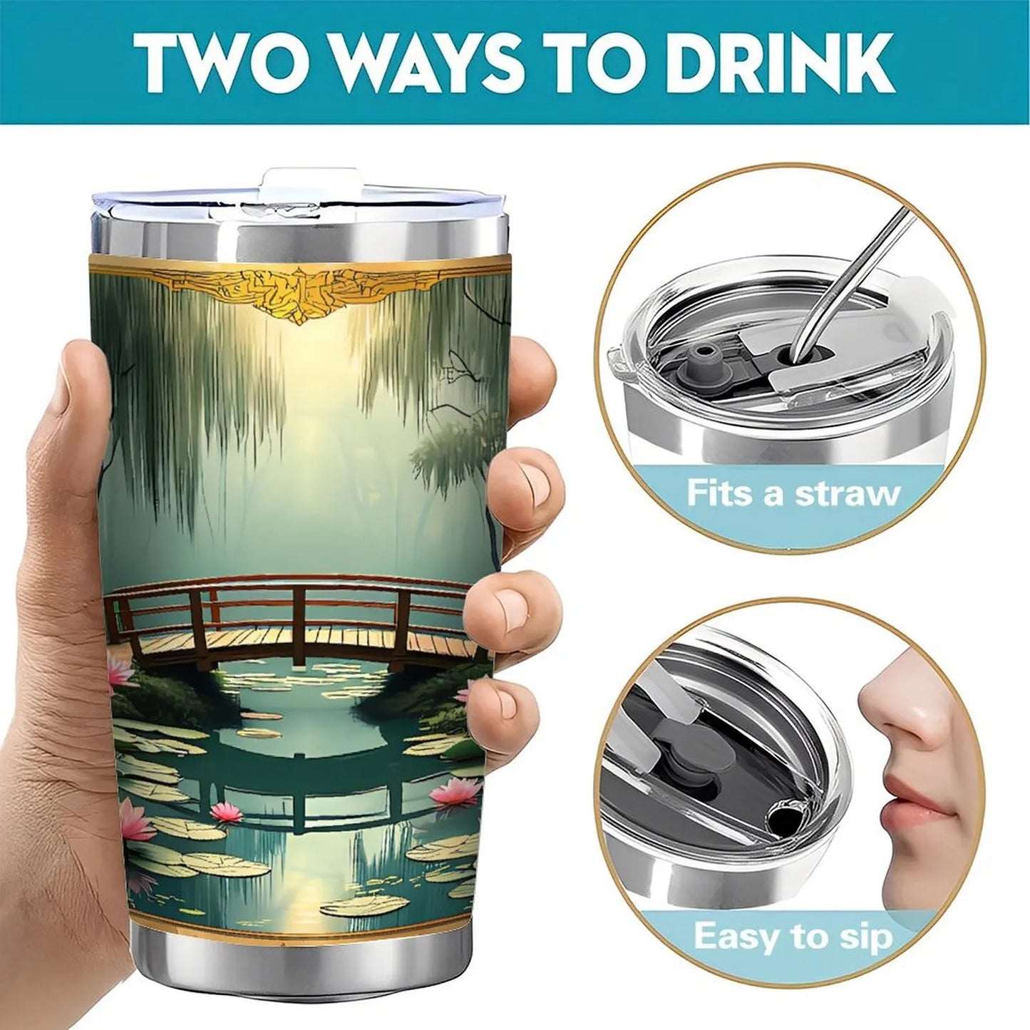 Health Food Store Staple 20oz Organic Double Silver Side Tumbler