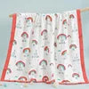 Custom 100% Organic Cotton Muslin Infant Bath Towel Cute Cartoon Pattern Babi Blankets 6-Layer Newborn Blanket for Travel Hotel