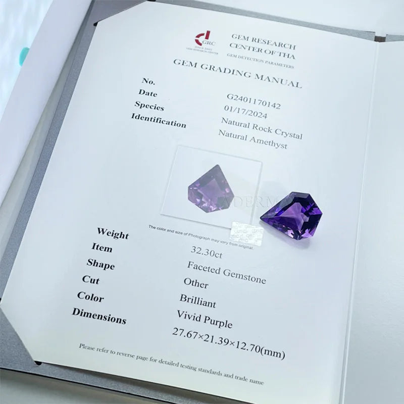 Wholesale Natural Amethyst Cushion Oval Pear Heart Brilliant Cut Vivid Purple Loose Gemstone With GRC Certificate Ready to Ship