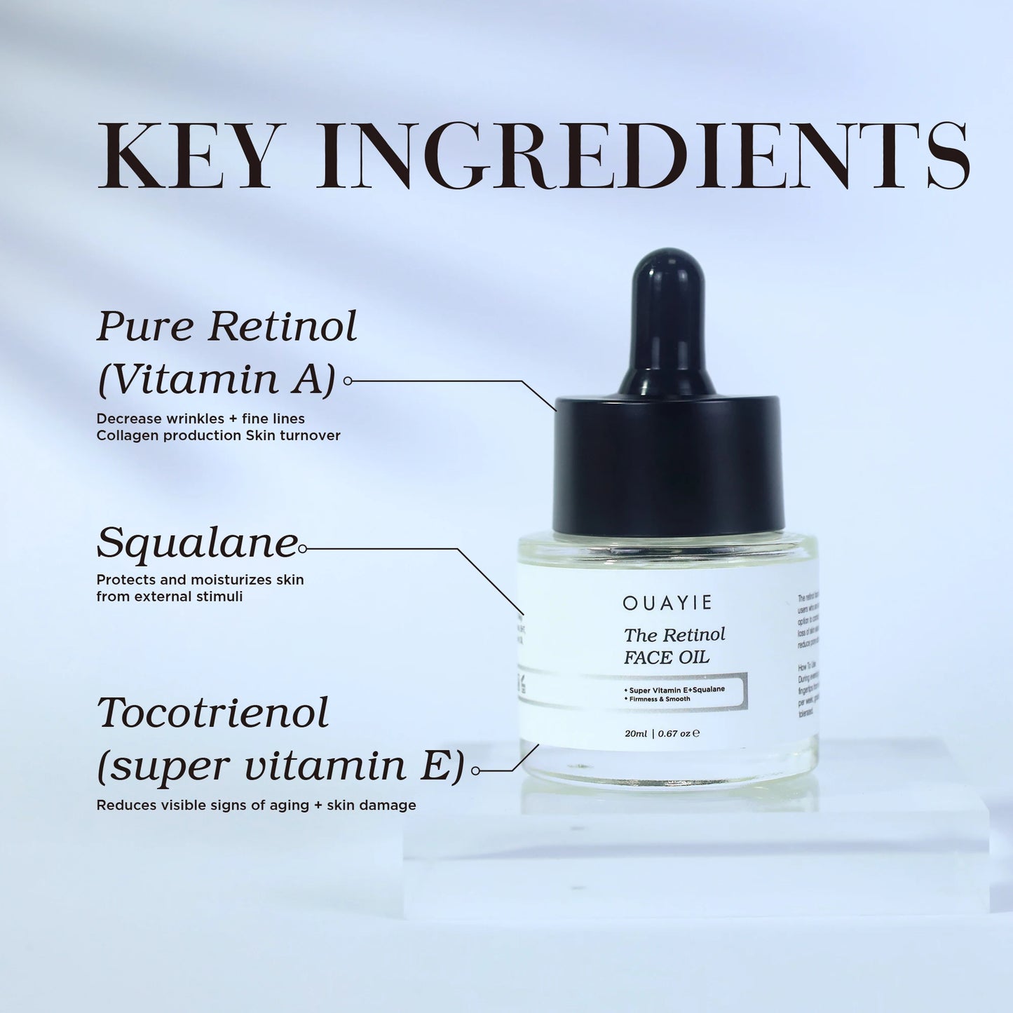 BLIW Private Label 20ml Super Vitamin E Organic Brightening Anti-Wrinkle Anti-Aging Facial Glow Retinol Oil for Face