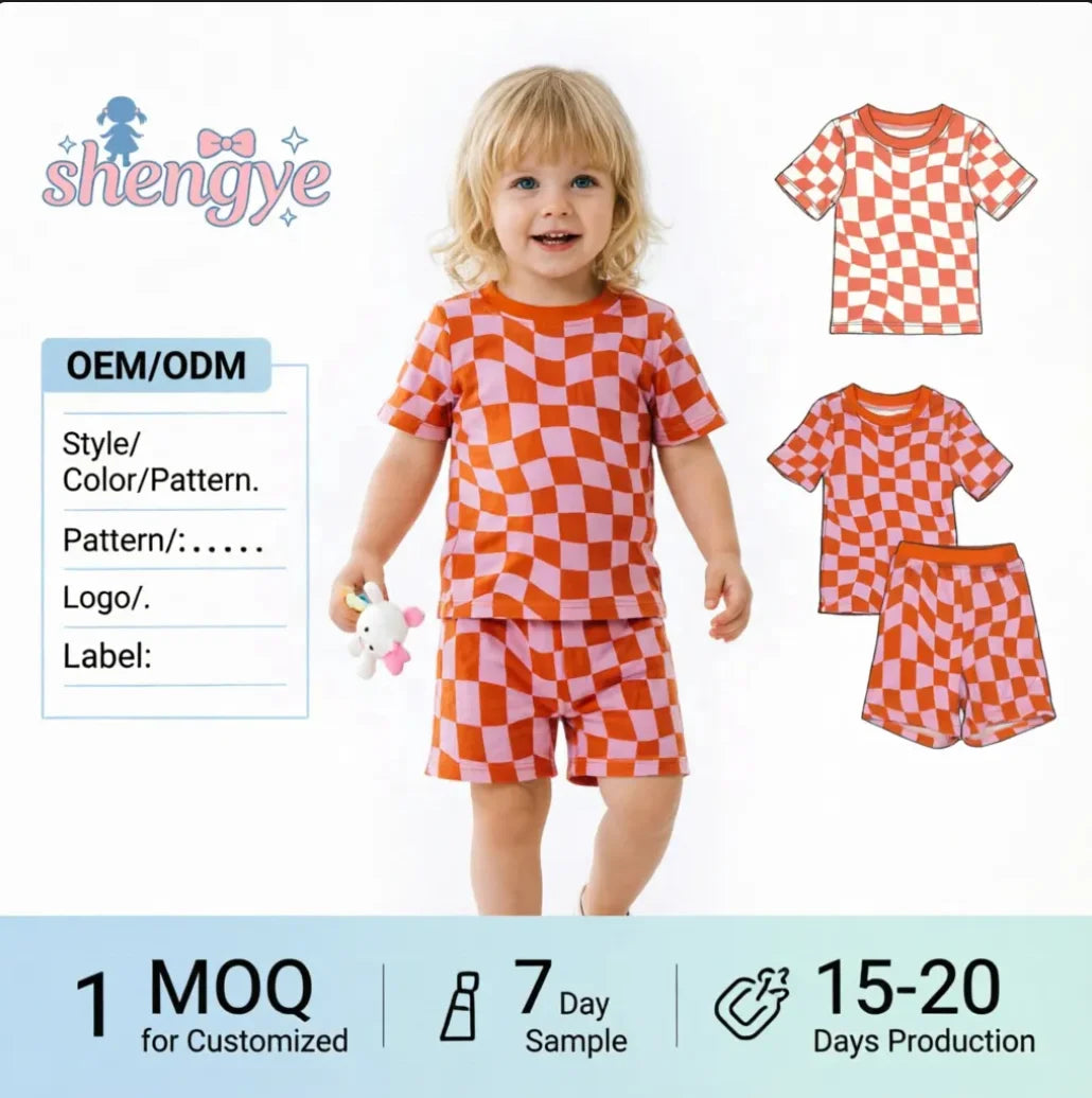 DH OEM/ODM Wholesale Western Green Checkered Print Organic Bamboo Fiber Zippy Custom for Summer