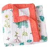 Custom 100% Organic Cotton Muslin Infant Bath Towel Cute Cartoon Pattern Babi Blankets 6-Layer Newborn Blanket for Travel Hotel