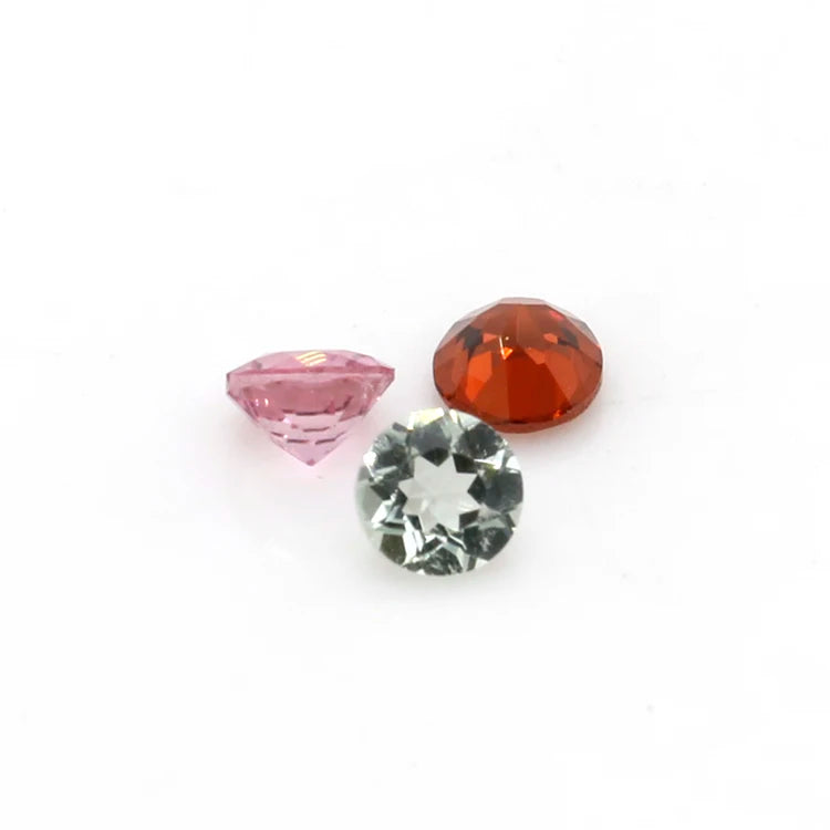 Whole Sale Price Mix-color Round Shape Machine Cut Natural Tourmaline Gemstone for Jewelry Making