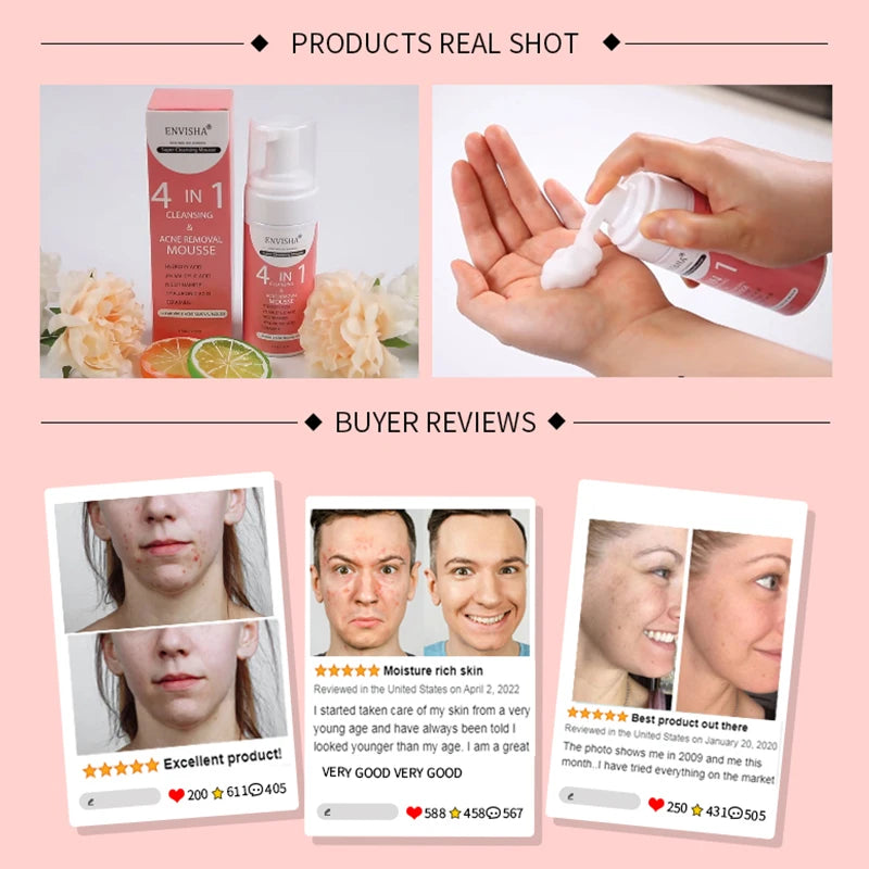 Private Label Korean Organic Cleansing Mousse BHA Salicylic Acid Acne Clear 4 in 1 Face Wash Facial Deep Foam Cleanser