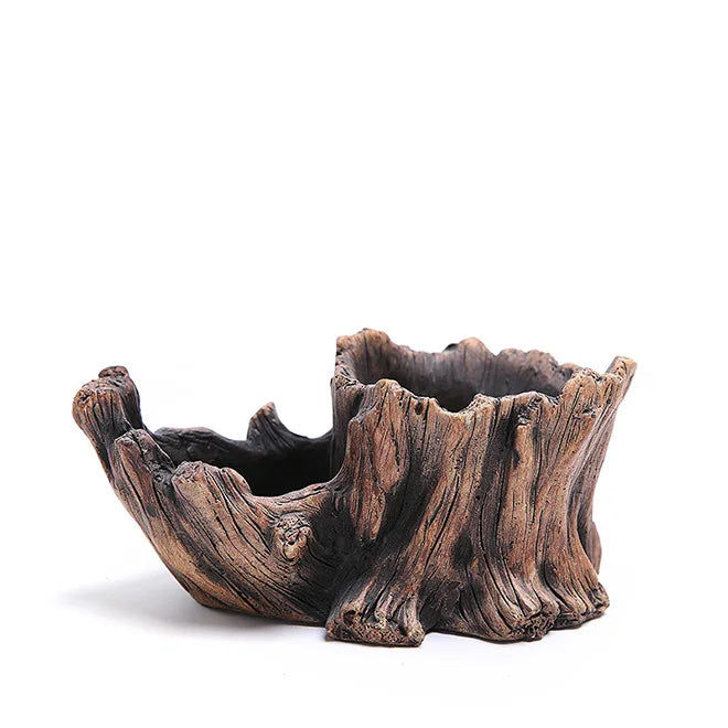 Dropship Succulent Planter Driftwood Stump Tree Root Natural Shape Vintage Concrete Cement Cactus Plant Pots