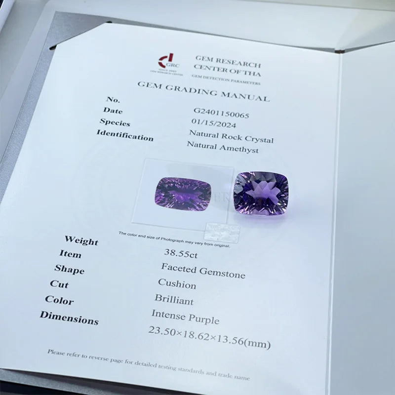 Wholesale Natural Amethyst Cushion Oval Pear Heart Brilliant Cut Vivid Purple Loose Gemstone With GRC Certificate Ready to Ship