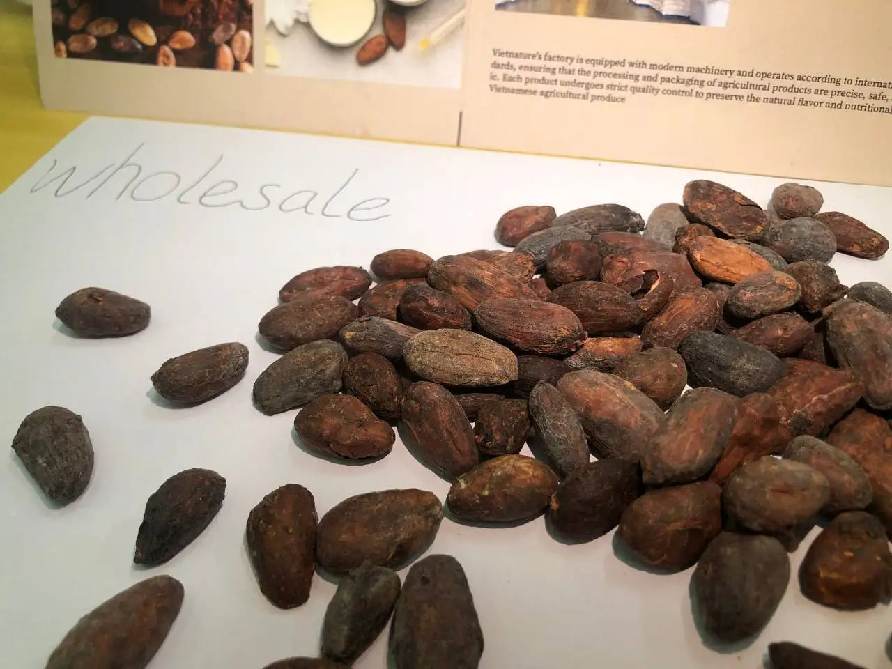 Vietnam Organic Criollo Cocoa Beans-Natural Roasted 100% Cacao Bulk Supply 25kg Vietnature Brand Food Grade