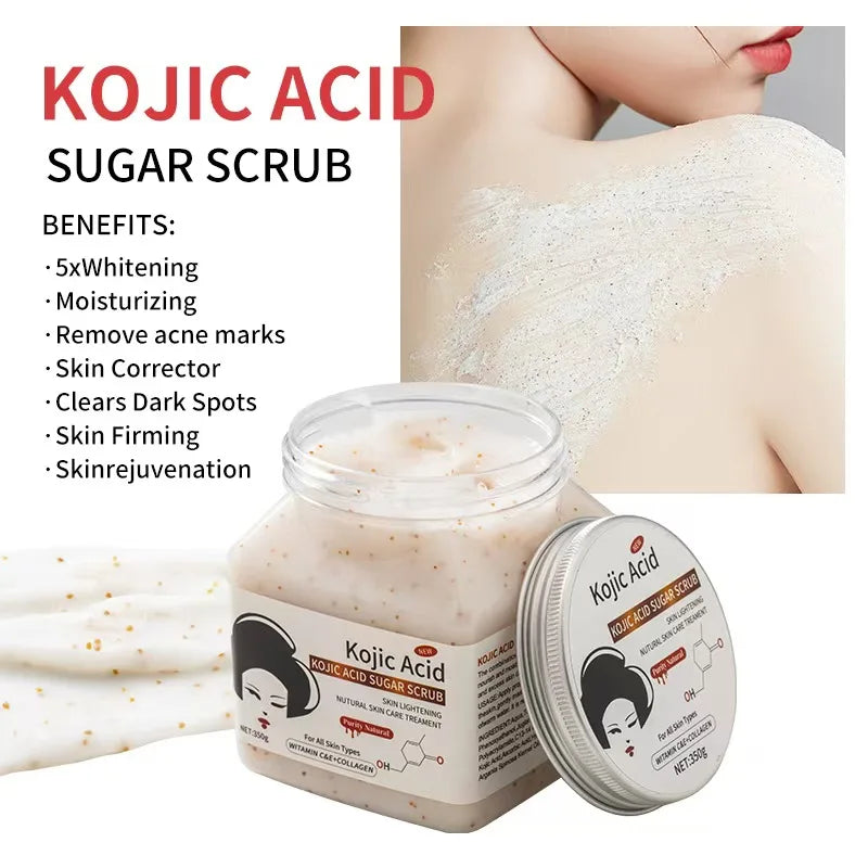 350g Organic Fruity Body Scrub Whitening Body Exfoliating Strawberry Sugar Cream Vegan Body Scrub for Cleansing