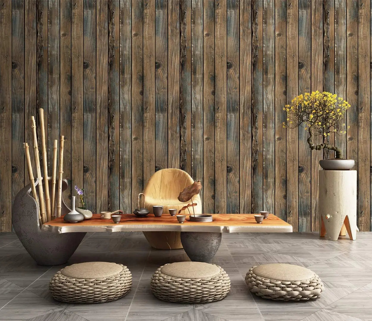 Wood Contact Paper Self-Adhesive Wood Wallpaper Peel and Stick Wood Wallpaper Vinyl Waterproof Removable Rustic Wood Wallpaper