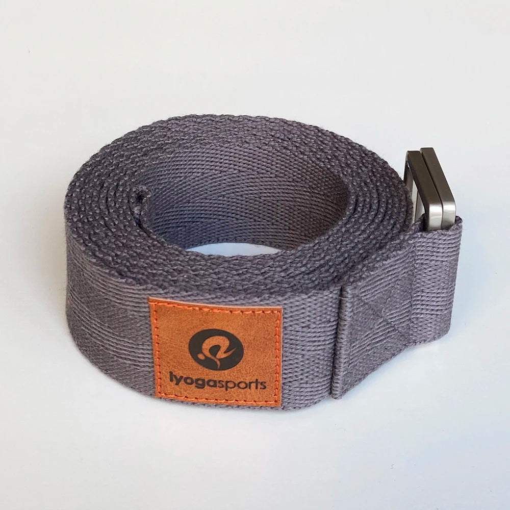 100% Organic Cotton Yoga Strap 8ft Length Belt Custom logo Iyogasports extra Length Soft Biodegradable Material Yoga Belt